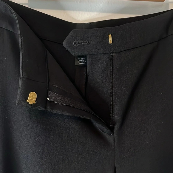 St John Caviar Wide Leg Black Dress High Rise Pants Women Sz 8 Cocktail Workwear - Picture 3 of 8